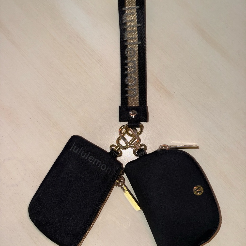 Lululemon Athletica Black Key Holder Set with Gold Accents